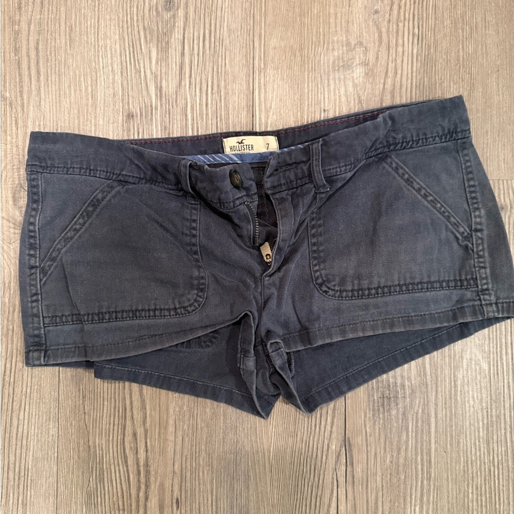 Hollister Gray Cargo Shorts Casual Cotton Blend